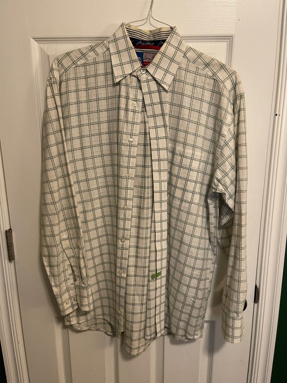 Green & white plaid George Strait Cowboy Cut Collection by Wrangler Button up